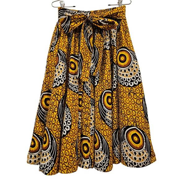 Advance Apparels Skirt African Print Midi Tie Waist Free Size Boho Festival - Picture 2 of 7